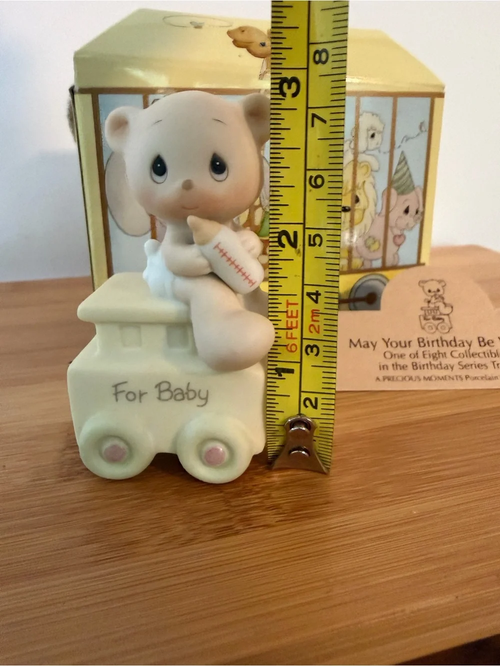 Vintage ENESCO Precious Moments 1985 #15938 FOR BABY Birthday Toy Train Figurine